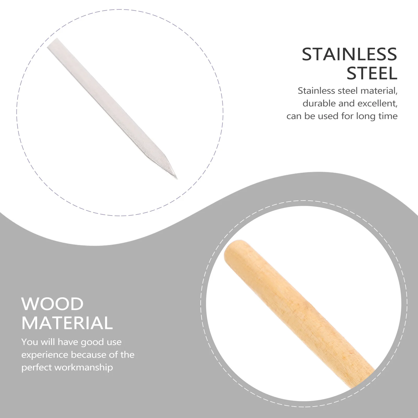 

20Pcs Wood Handle Bbq Skewers Stainless Steel Heat Insulation Barbecue Sticks Practical Grilling Accessories Bbq Skewers
