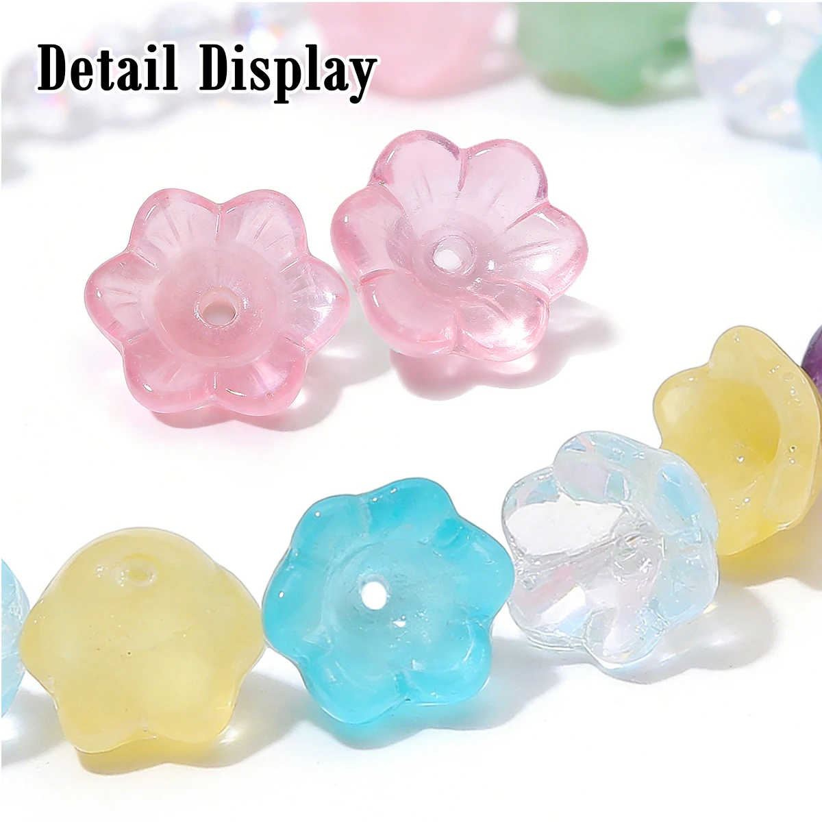 12x7mm Lily of the Valley Glass Flower Beads Gradient Jade Style Loose Beads for DIY Bracelet Necklace Jewelry Making 10pcs