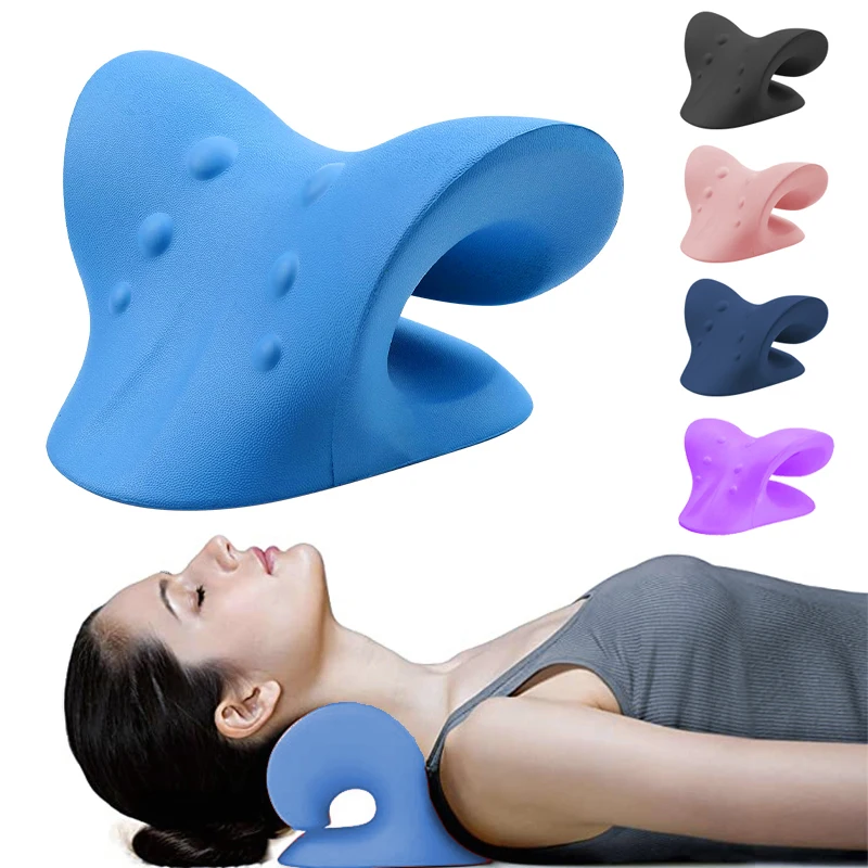 

Neck Shoulder Stretcher Neck Pain Relaxer Cervical Traction Device Pillow for Pain Relief Cervical Spine Alignment