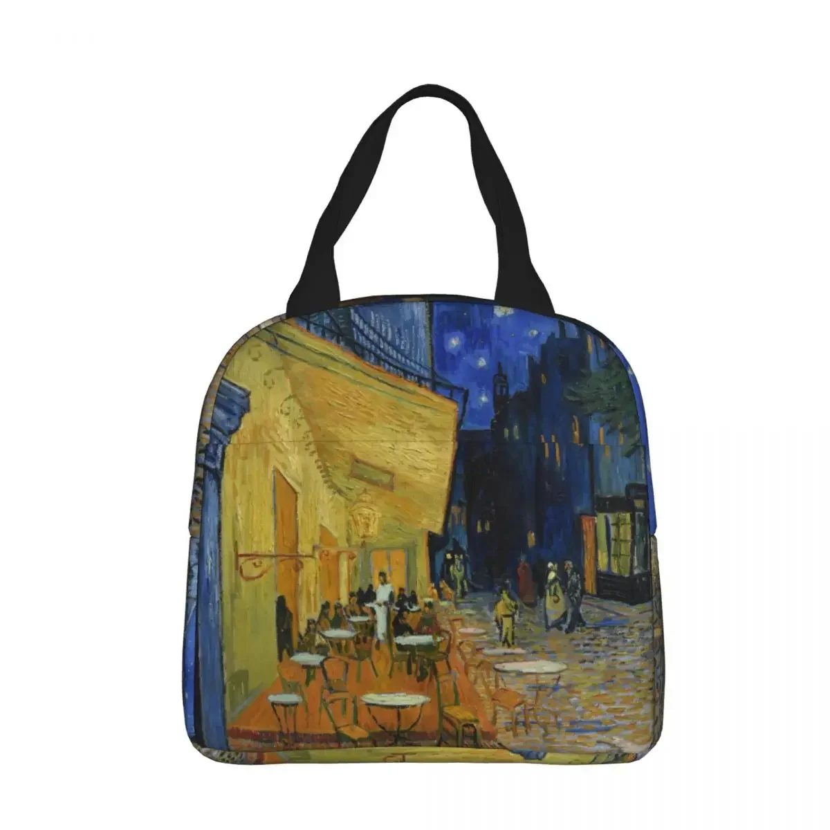 Van Gogh Art Cafe Terrace At Night Insulated Lunch Bag French Art Lunch Container Thermal Bag Tote Lunch box Outdoor Food Bag