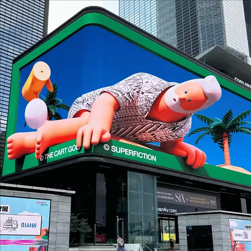 P3 P4 P6 P8 P10 Outdoor Waterproof Advertising Display Panel Glasses-Free 3D LED Billboard Screen For Events Buildings Malls