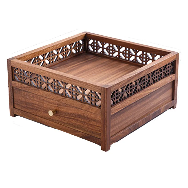 

Walnut shelf Small desktop teacup Bogu rack New Chinese style tea room coffee table storage cup holder Display shelf