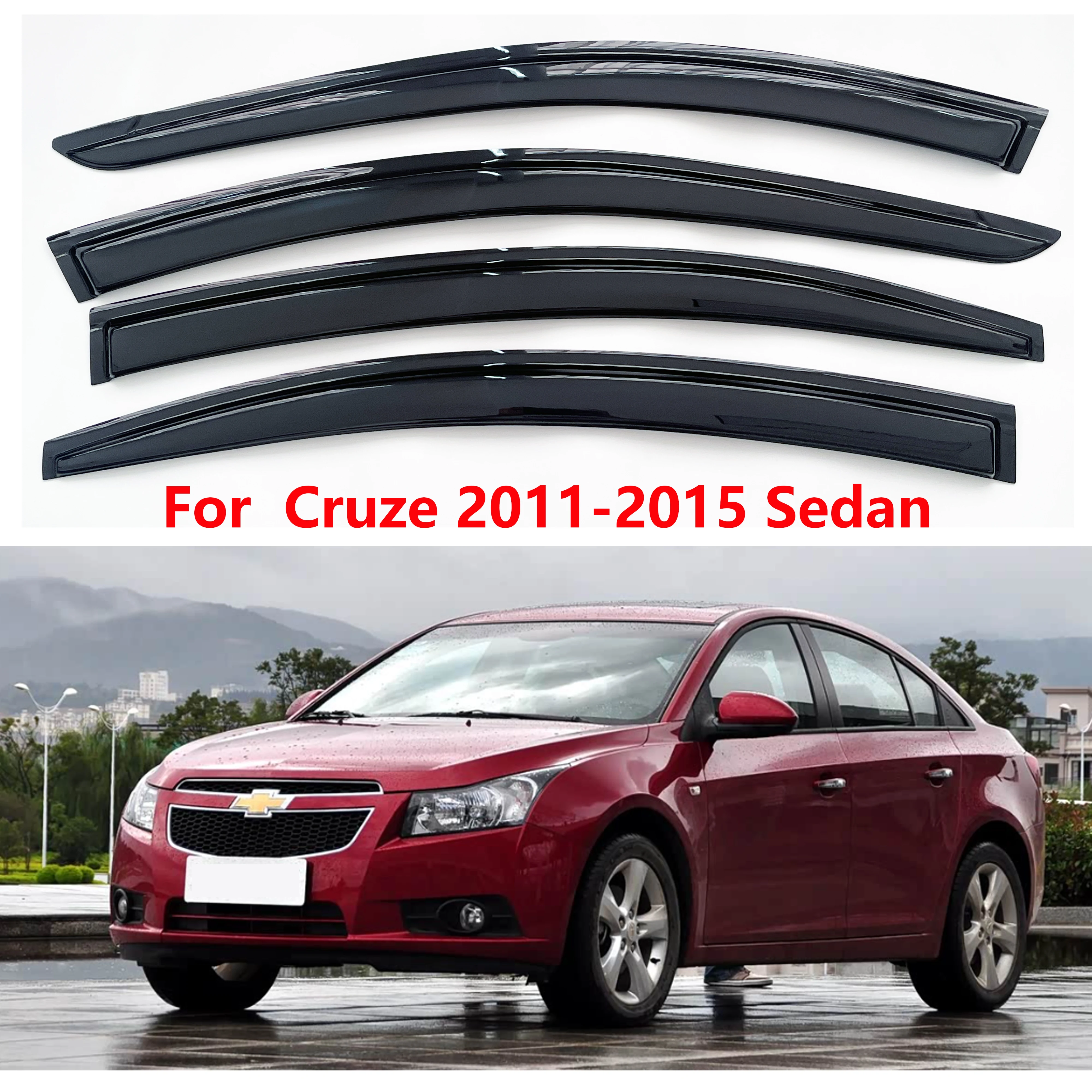 

4 шт. новейшей модели солнцезащитного козырька на окно автомобиля для Cruze 2011-2015, оконный козырек от дождя, оконные козырьки, защита от дождя