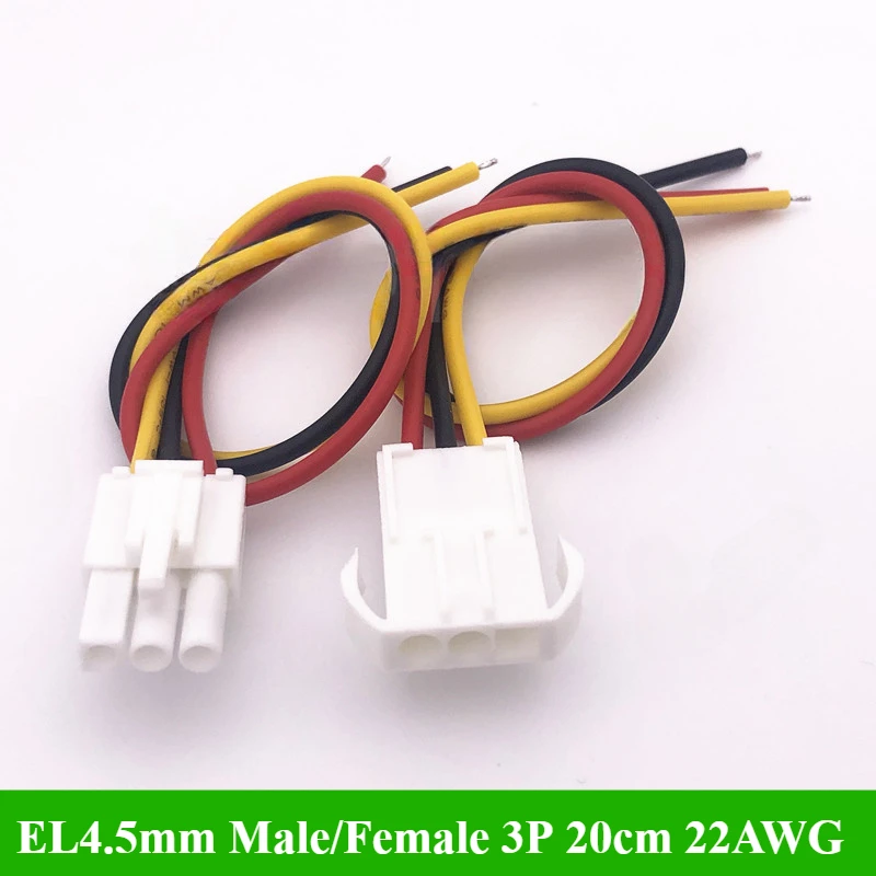2/5/10/30/50Pcs/lot EL 4.5mm Mini Tamiya EL4.5-2P/3P/4P Male Female Connector Connecting with Electric Wire Cable 20cm 22AWG
