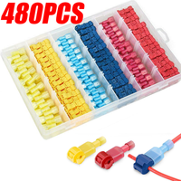 60/480PCS Waterproof Electric Connector Quick Electrical Cable Connectors Snap Splice Lock Wire Terminal Crimp Wire Connector