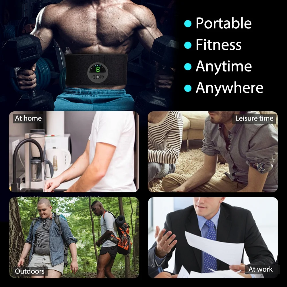 EMS محفز العضلات الكهربائية Abs الخصر اللياقة البدنية تهتز حزام البطن جهاز تدريب العضلات فقدان الوزن التخسيس مدلك #5