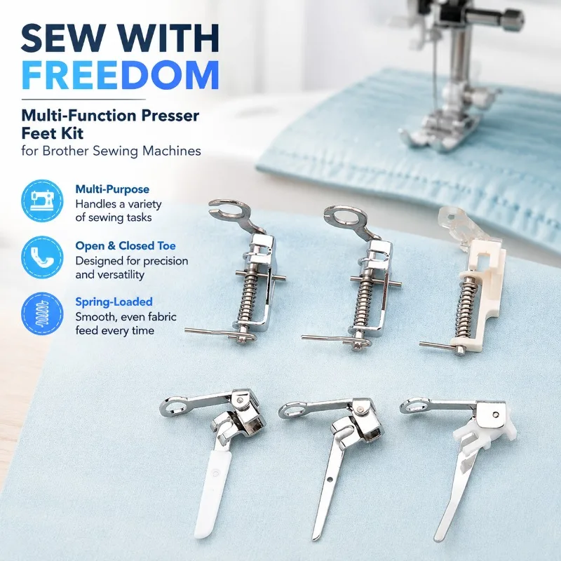 Multifunctional Household Sewing Machine Accessory Spring Embroidery Presser Foot Open Closed Free Motion Quilting Attachment
