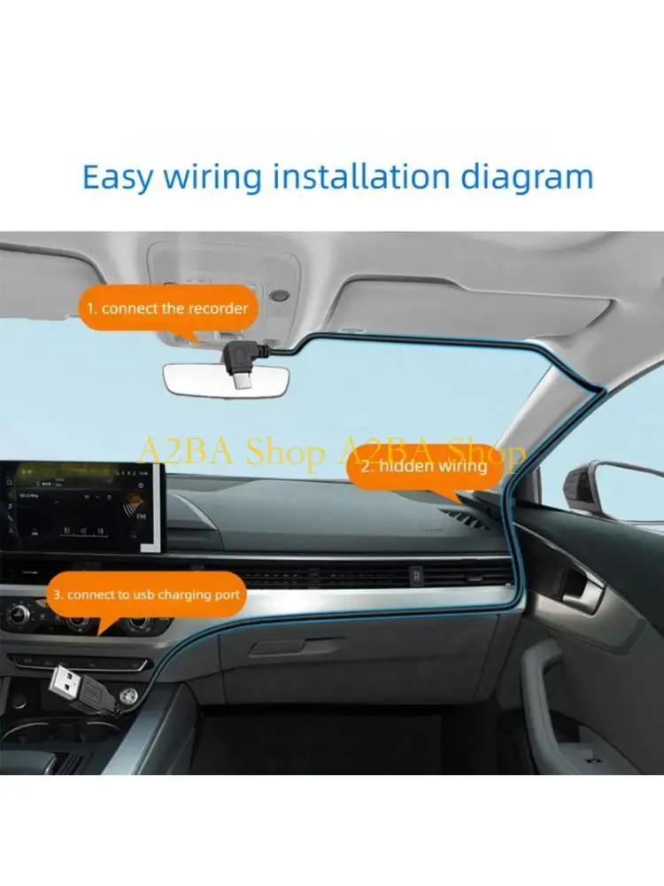 A2BA Flexible 11.5ft USB Type C Charging Cord 90 Degree Bend or Straight Connector Design For Monitoring Devices