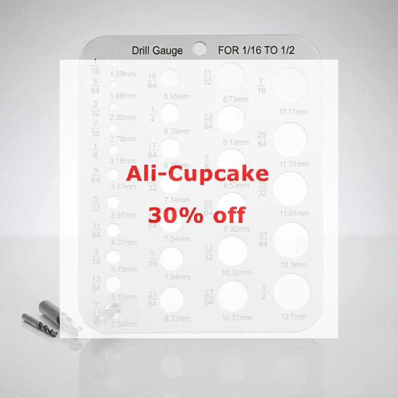 Stainless Steel 29 Hole Drill Gauge High Contrast Markings Durable Quick Precise Measuring 1/16 To 1/2 Inch Bits
