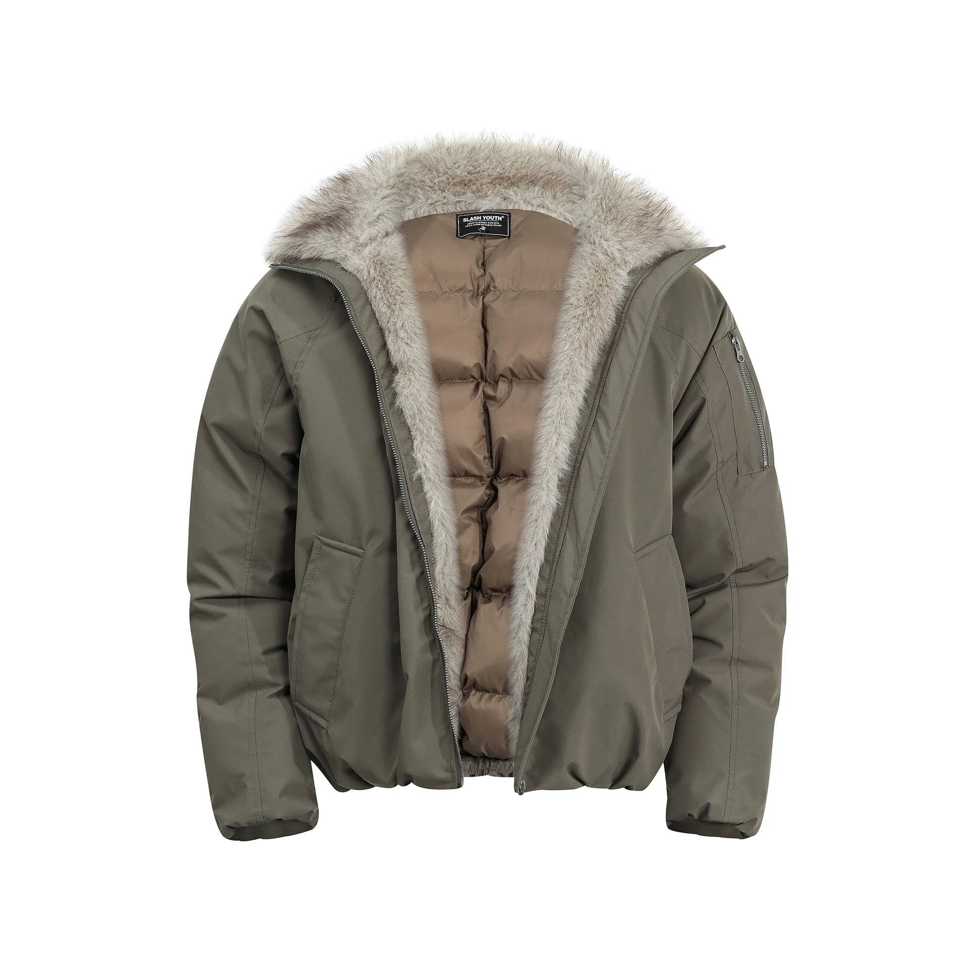 

GXFortune Ретро свободного покроя хлопкового куртка для мужчин и женщин с меховым воротником, легкое теплое пальто, молодежная модная повседневная одежда