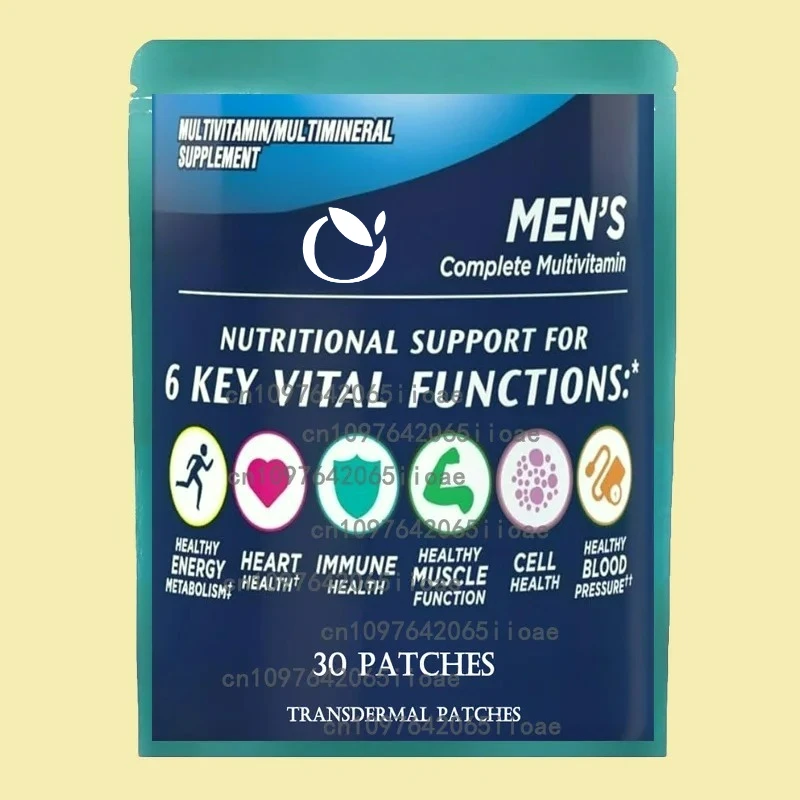 30 Patches Mens Multivitamin Transdermal Patches Energy, Focus & Performance Immune Health Support