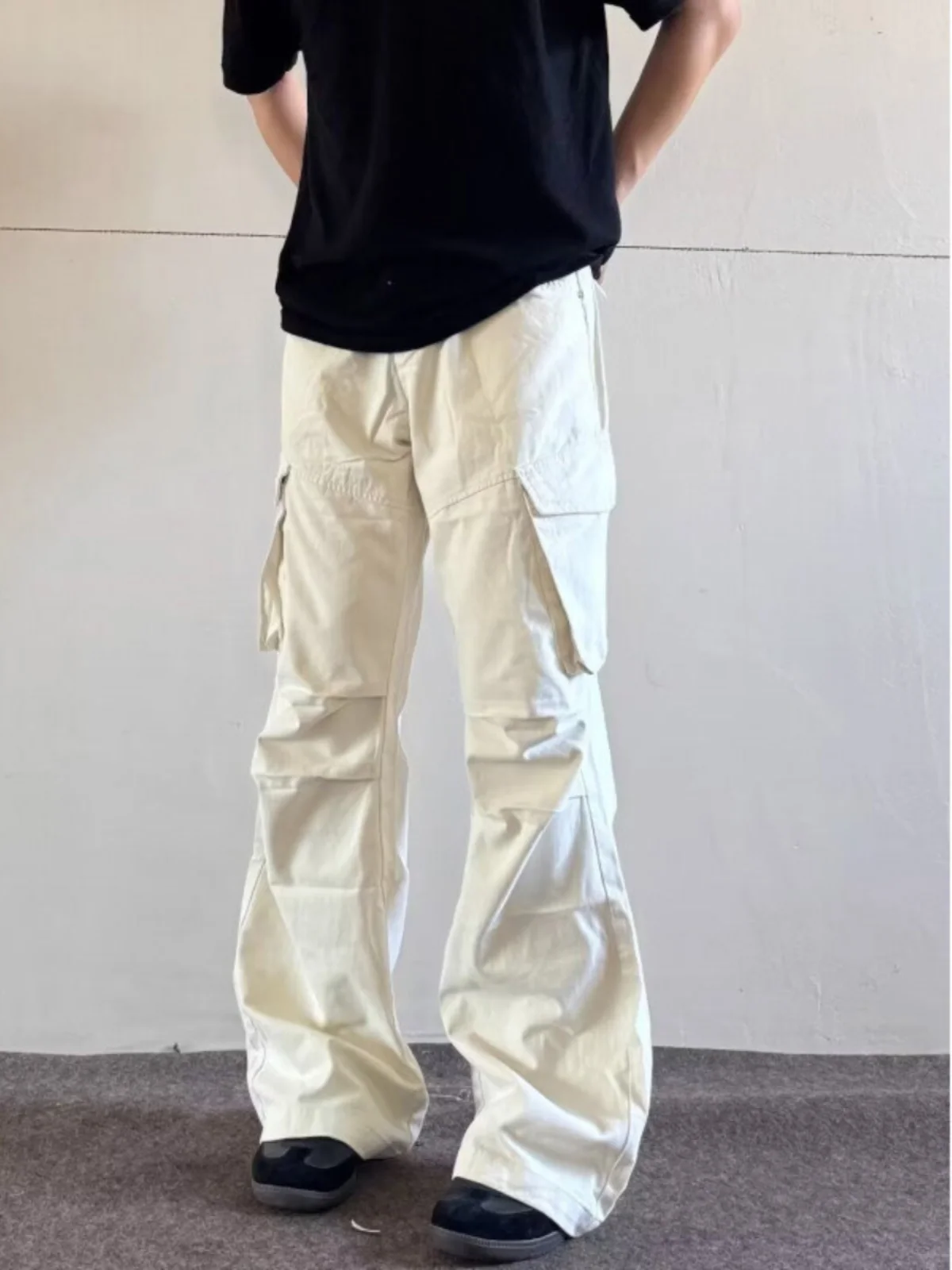 

Белые американские рабочие брюки в стиле хип-хоп для мужчин, модные брендовые повседневные прямые брюки Haome Street Sle Vibe Logging Pants