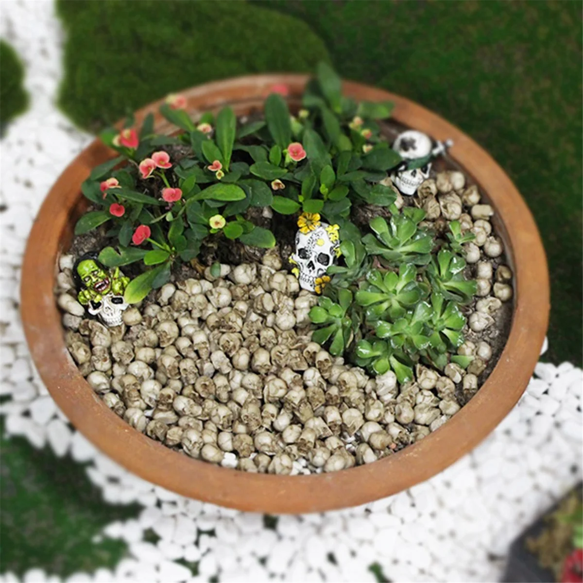 Crânios De Esqueleto Realistas Para O Halloween, Crânio Humano, Decoração De Mesa, 40Pcs