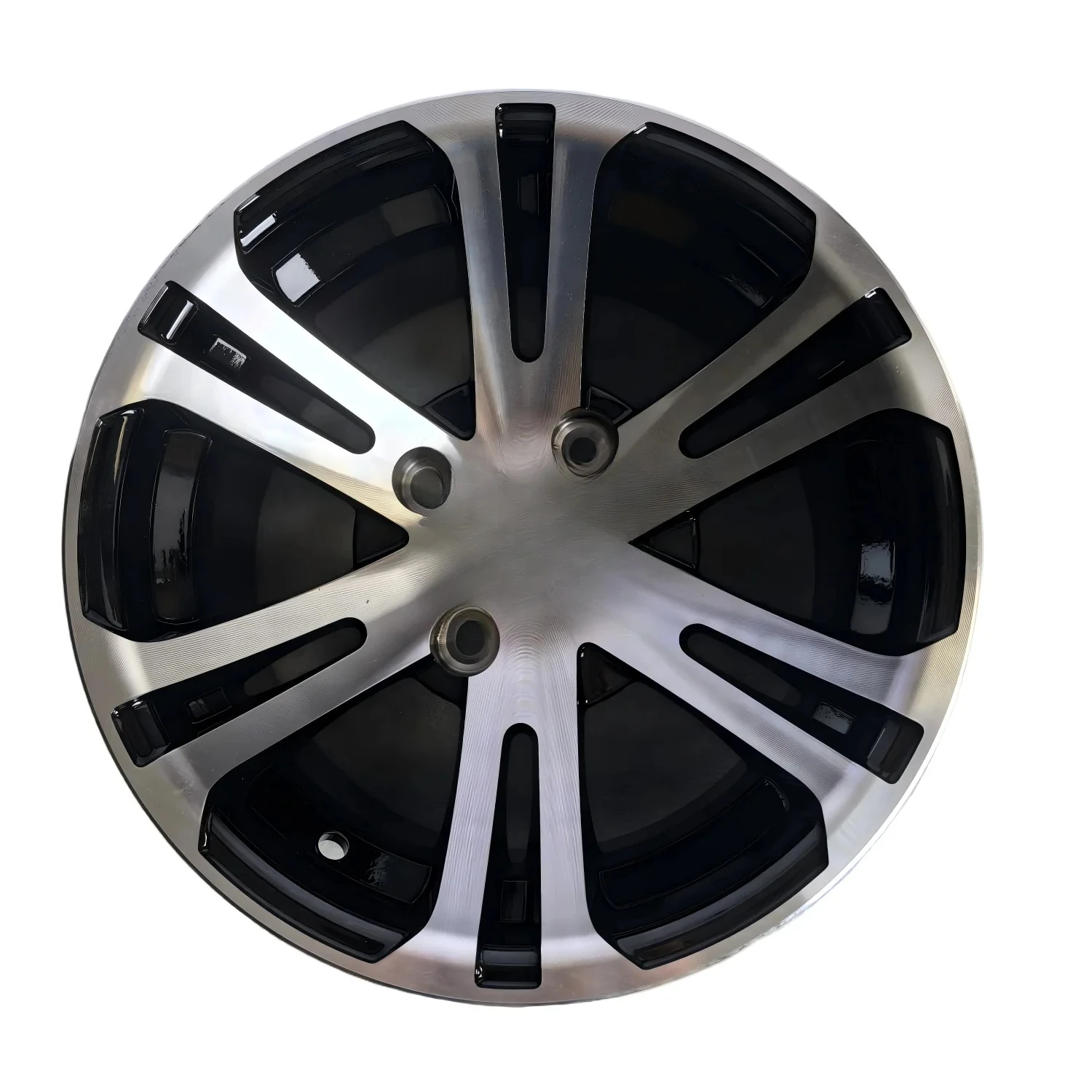 

12 Shiny Black Cart Wheels NBR12-01A (12 X7 - 4 - 114.3-70 - negative 10)