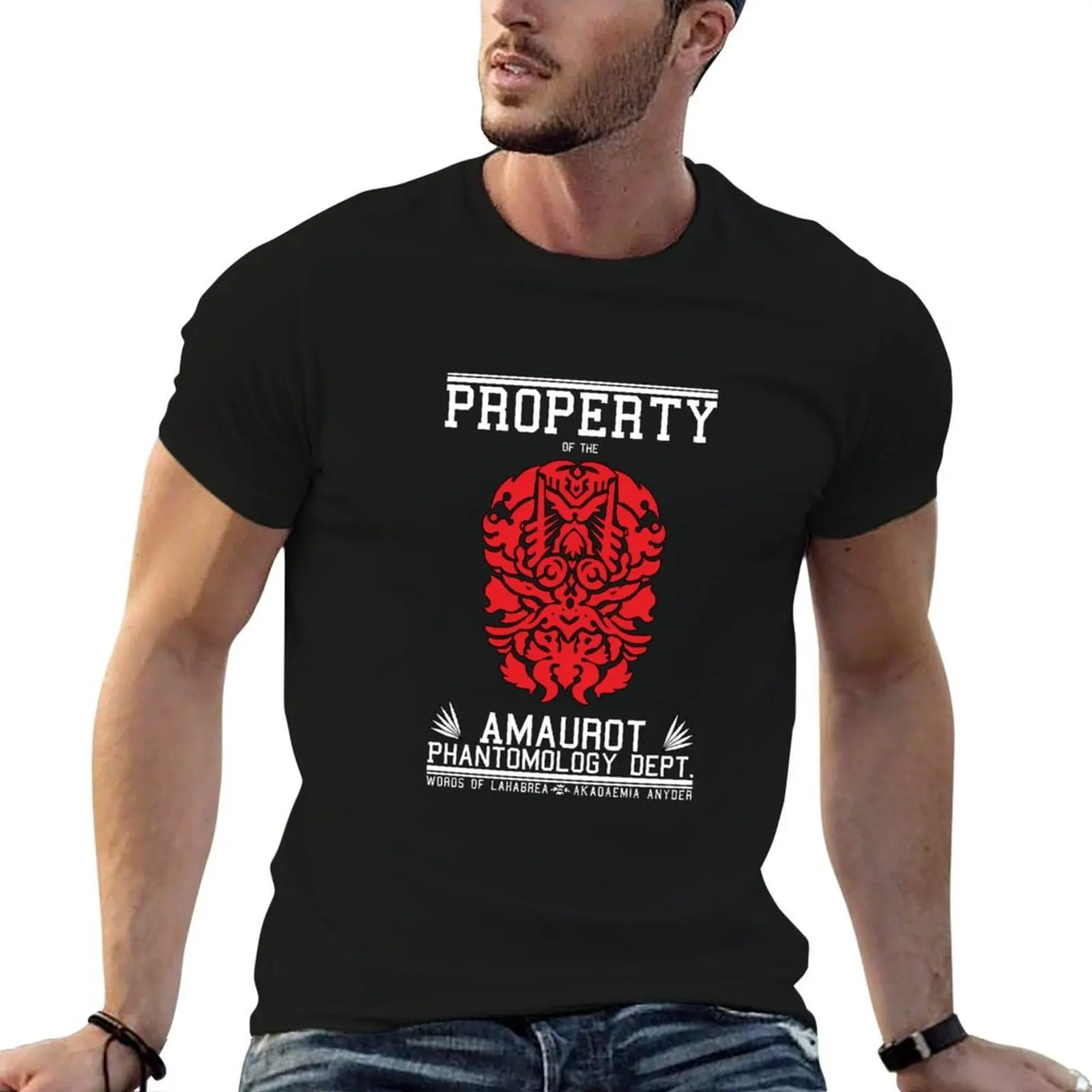 Property of the Phantomology Department (White/Red) T-Shirt funny meme t-shirts street wear mens fashion