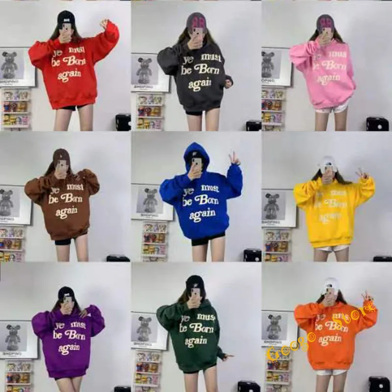 Streetwear Oversized Foam Logo Ye Must Be Born Again Hoodie Men Women 1:1 Multicolor Kanye West Sweatshirts CPFM.XYZ Pullovers