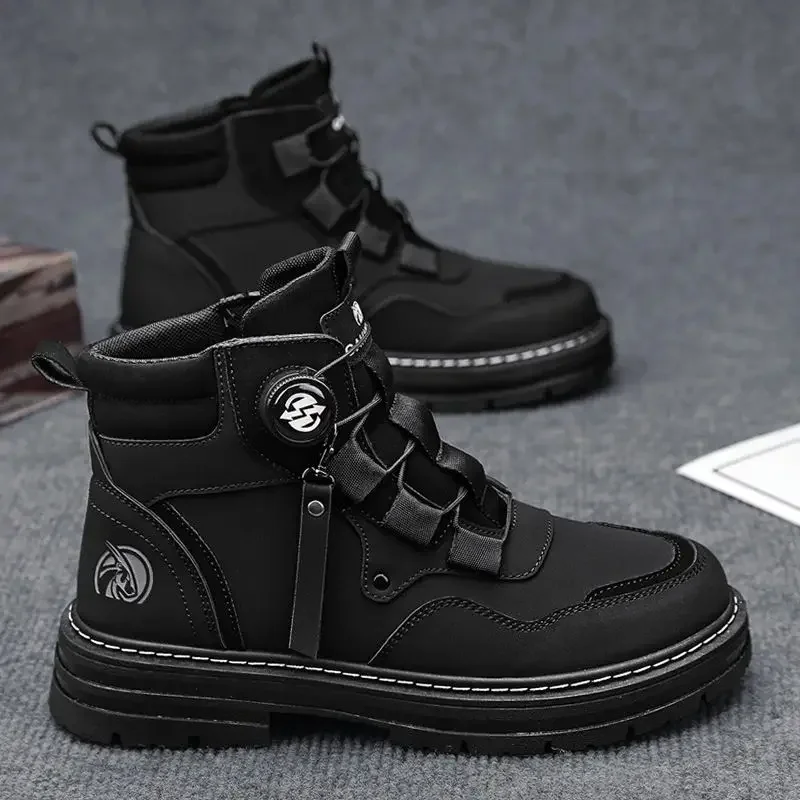 

Winter Warm Men's Work Shoes Fleece Lined Thickened Abrasion Resistant Stain Resistant American Style Comfortable Safety Boots