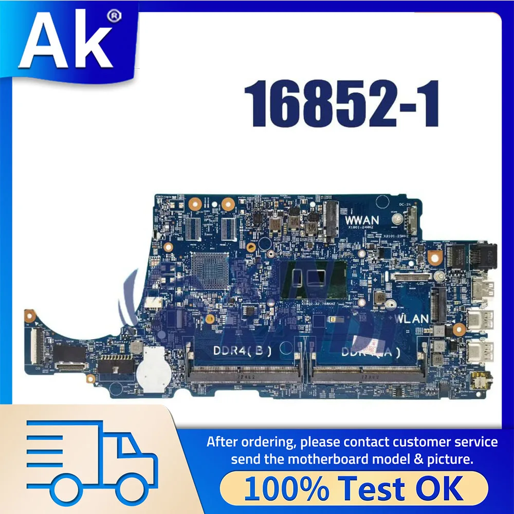 Notebook Mainboard For DELL Latitude 16852-1 3480 3580 004JRR 0TD9WG 08NCKY 02V63C Laptop Motherboard i3 i5 i7 6th 7th Gen CPU