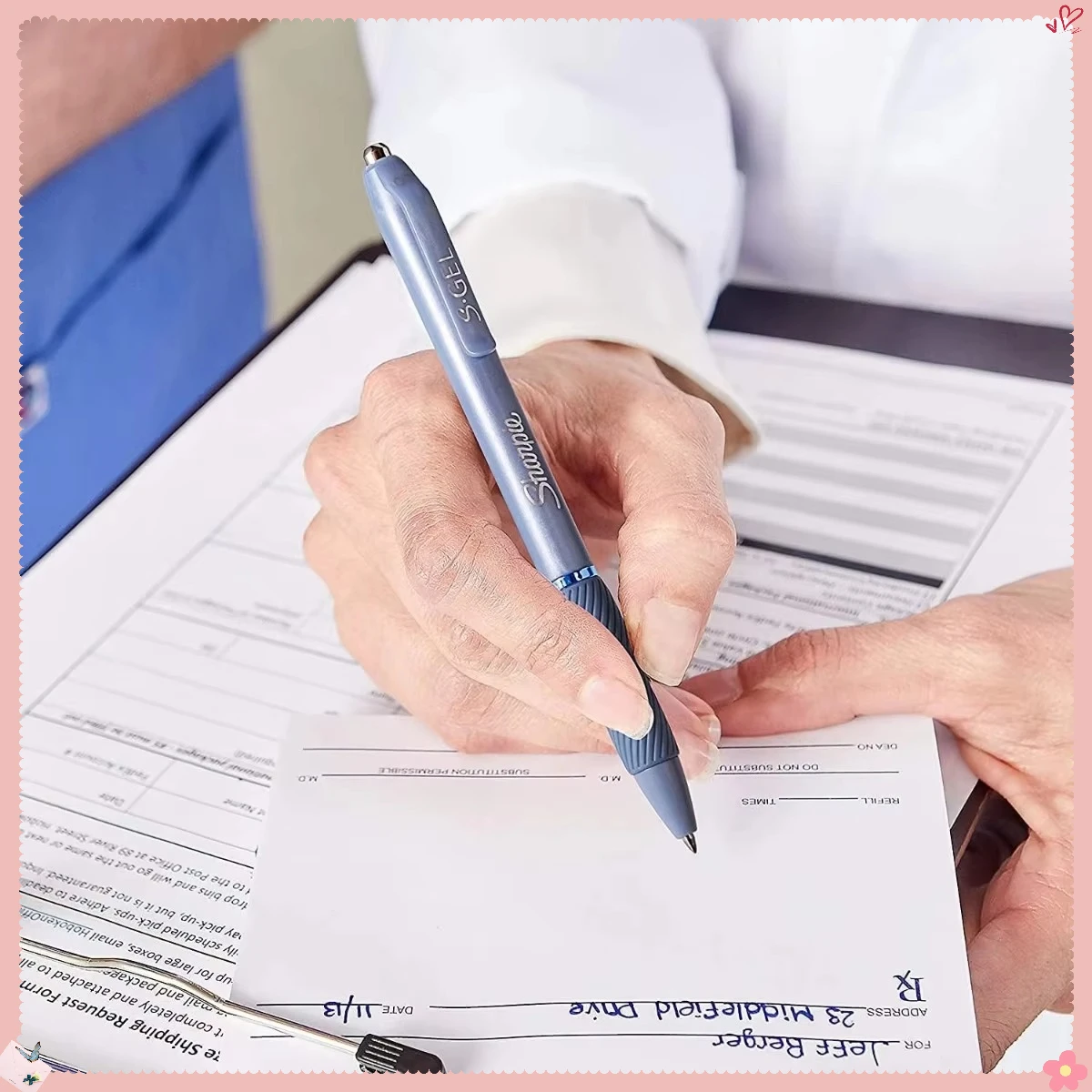 スムーズな書き心地の0.7mm中字ゲルペン、12本の黒インクペンセット、ジャーナリング、オフィスワーク、学校でのノート取りに。