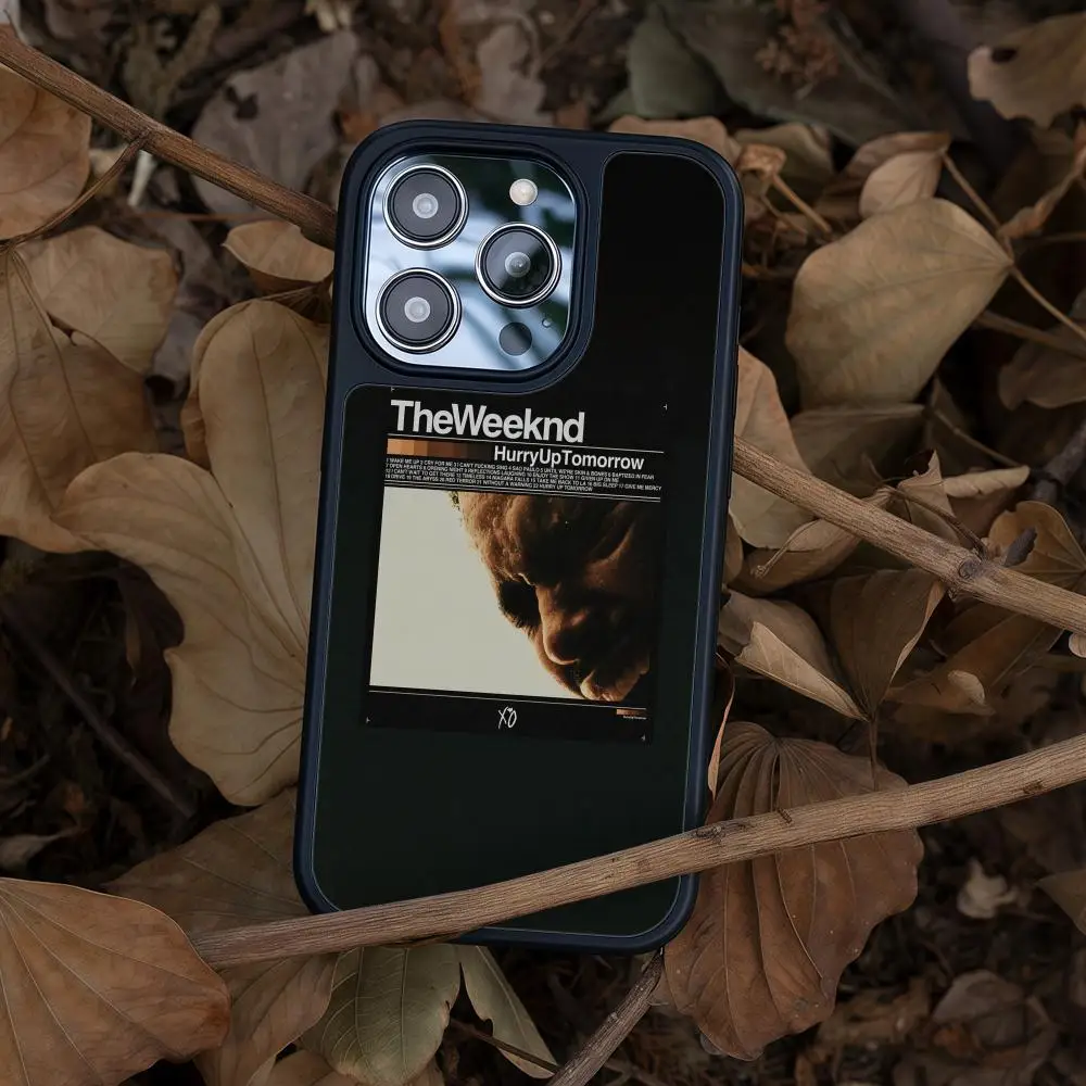 Phone Case For iPhone 17 16 15 14 13 12 Pro Max Plus Black Frame Acrylic Carbon Fiber Hard Shell The Weeknd Hurry Up Tomorrow view 2