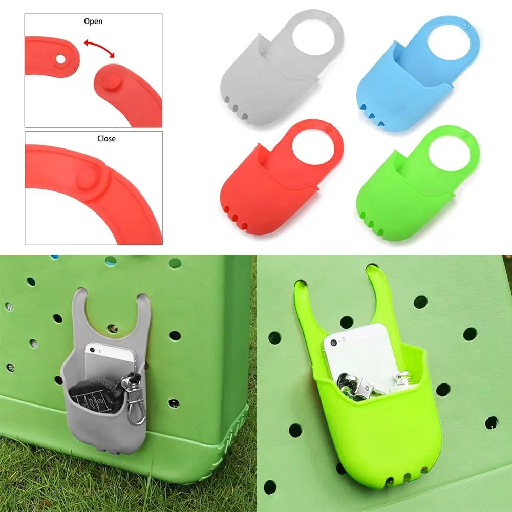 Insert Silicone Storage Pouch Bogg Bag Decorative Phone Case Organizer Holder Charm Travel Camping Hiking Handbags Accessory