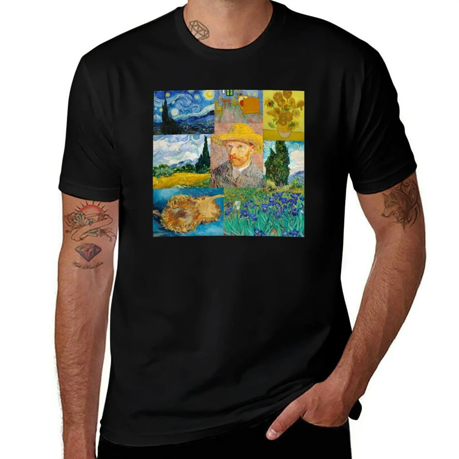 Van Gogh Collage II T-Shirt funny t shirts cotton T-Shirt