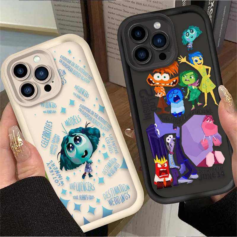 Disney Inside Out 2 Phone Case for iPhone 16 15 14 13 12 11 Pro Max XS X XR 8 7 6S Plus SE 2020 Liquid Silicone Soft Cover Funda