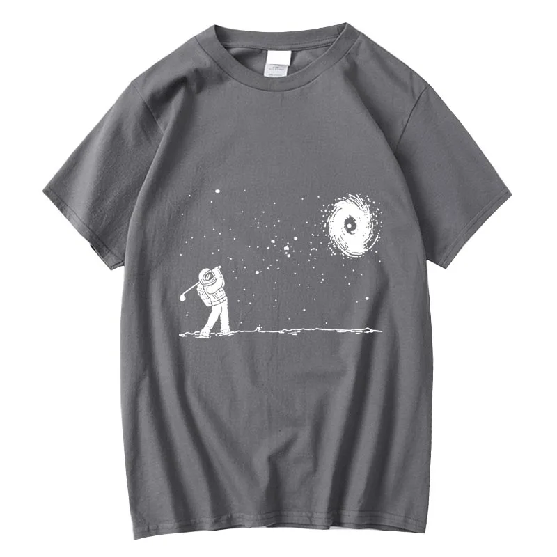 Men\'s High Quality 100% cotton Funny astronaut print t shirt loose o-neck men tshirt short sleeve t-shirt male tee tops