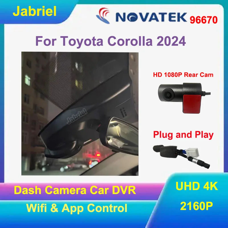 

Автомобильный видеорегистратор Ultra HD 4K WIFI для Toyota Corolla 2024, высококачественный специальный 2160P, видеорегистратор, видеорегистратор, камера