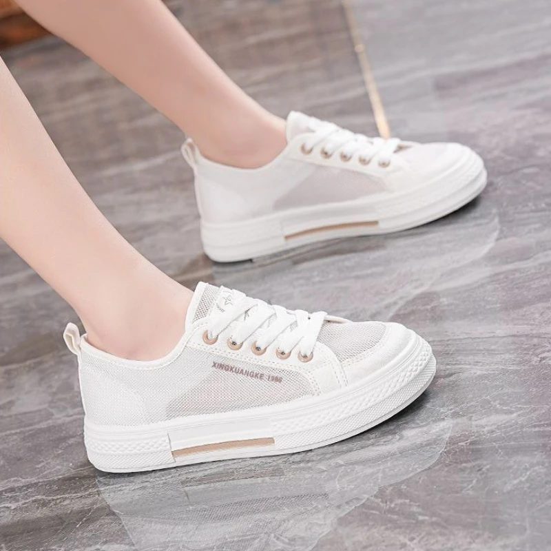 Zapatillas de Lona Casuales de Verano 2026, Transpirables, con Suela Suave, Versátiles, Blancas, Ligeras, para Estudiantes, Calzado Moderno