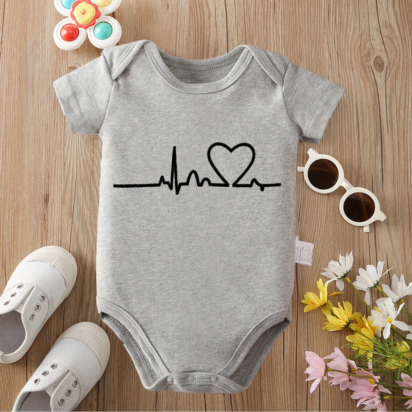 Heart-shaped Lines Exquisite Print Pure Cotton Cloths Cute S