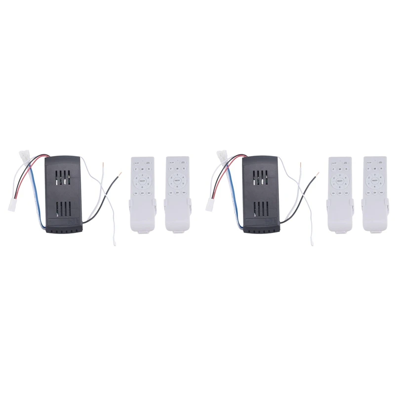 DT98 2X Universal Ceiling Fan Remote Control Kit, 30W 6-Speed Timing Function, Replacement for DC Ceiling Fans & Lights, Black