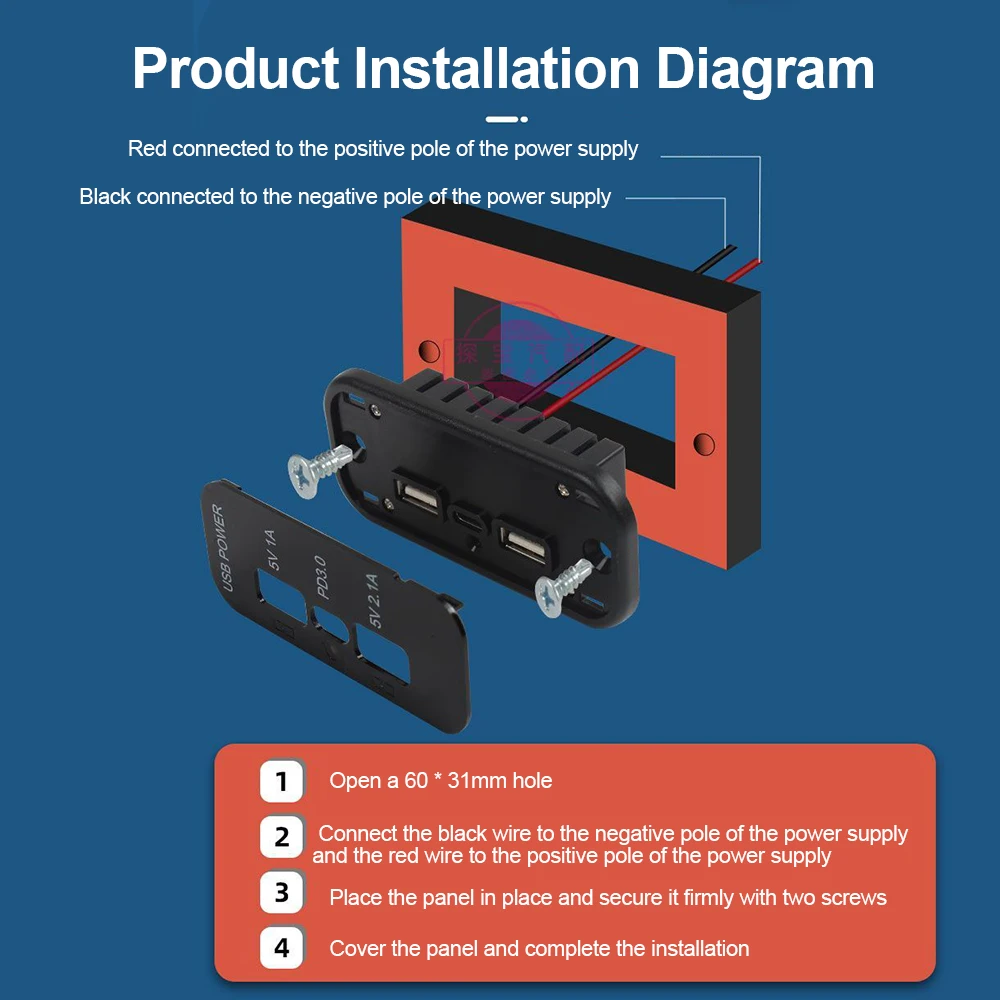 12/24 فولت شاحن سيارة PD Type-C 2.1A 1A المزدوج USB محولات المقبس للدراجات النارية السيارات شاحنة ATV قارب RV حافلة محول الطاقة المخرج