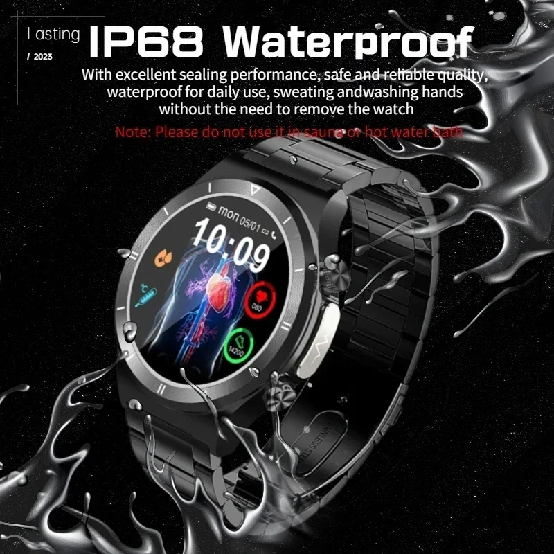 Nuevo reloj de llamada inteligente para hombre, frecuencia cardíaca, presión arterial, monitoreo de salud, reloj con pantalla táctil HD de 1,39 pulgadas 360*360