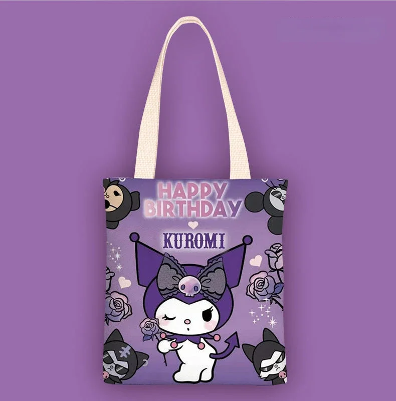 Sanrio Kawaii Anime Cartoon Series Bolsa de Lona, Pequena, Fresca, Uma Variedade de Populares, Presentes Estudantis, Simples, Classe