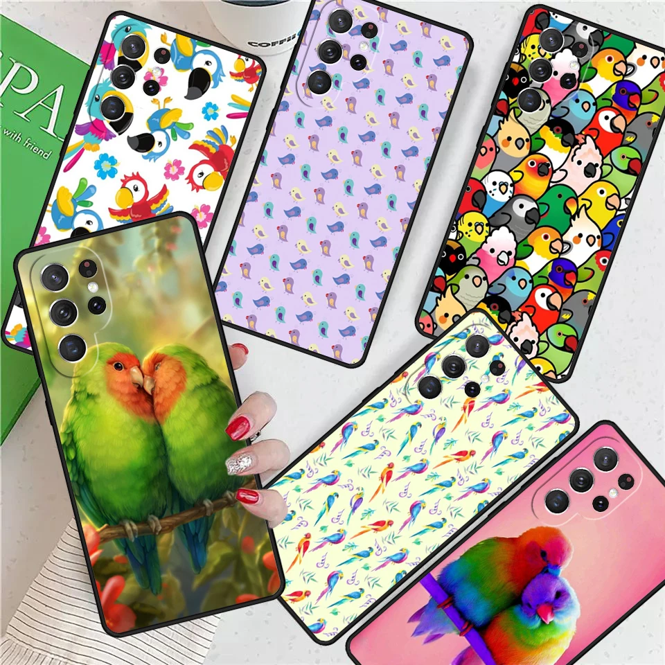 Colorful Parrots For Samsung Galaxy S24 Ultra S21 S22 S8 S9 S10E Note 10 20 Plus FE S23 Phone case Cover Coque