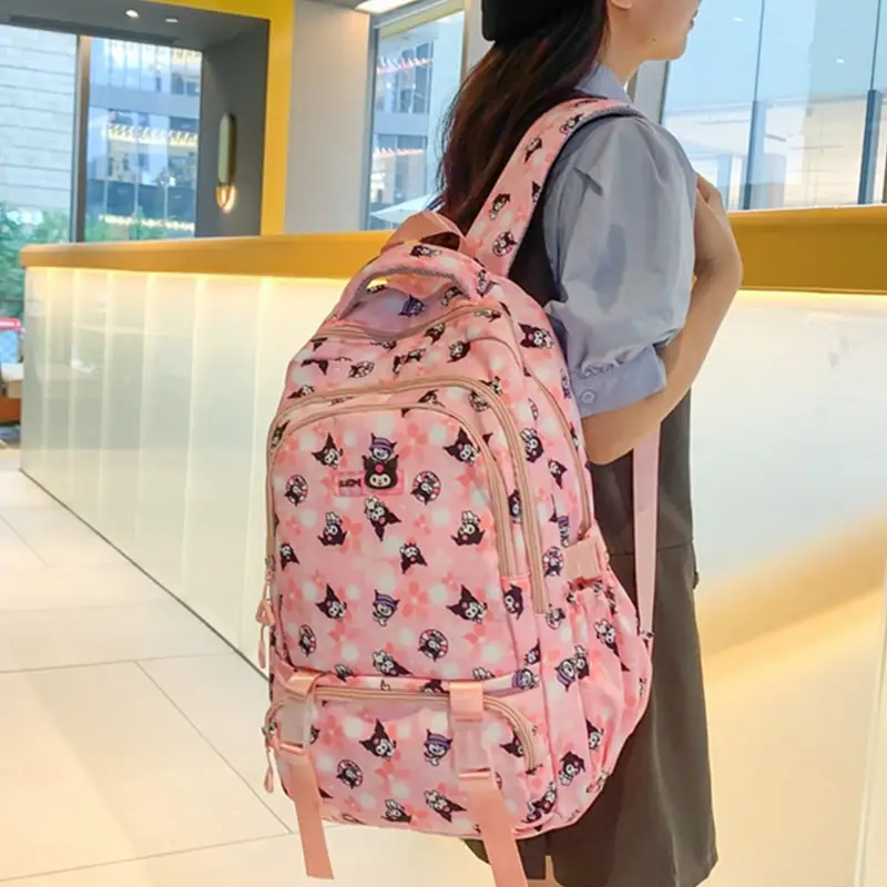  Kuromi Backpack Anime Cute Large Capacity Student School Bag Cartoon Design for Daily Use