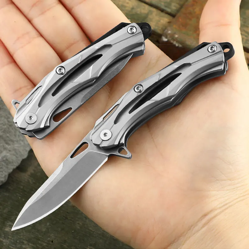 Outdoor body defence folding knife multifunctional high hardness knife camping portable carry sharp fruit knife