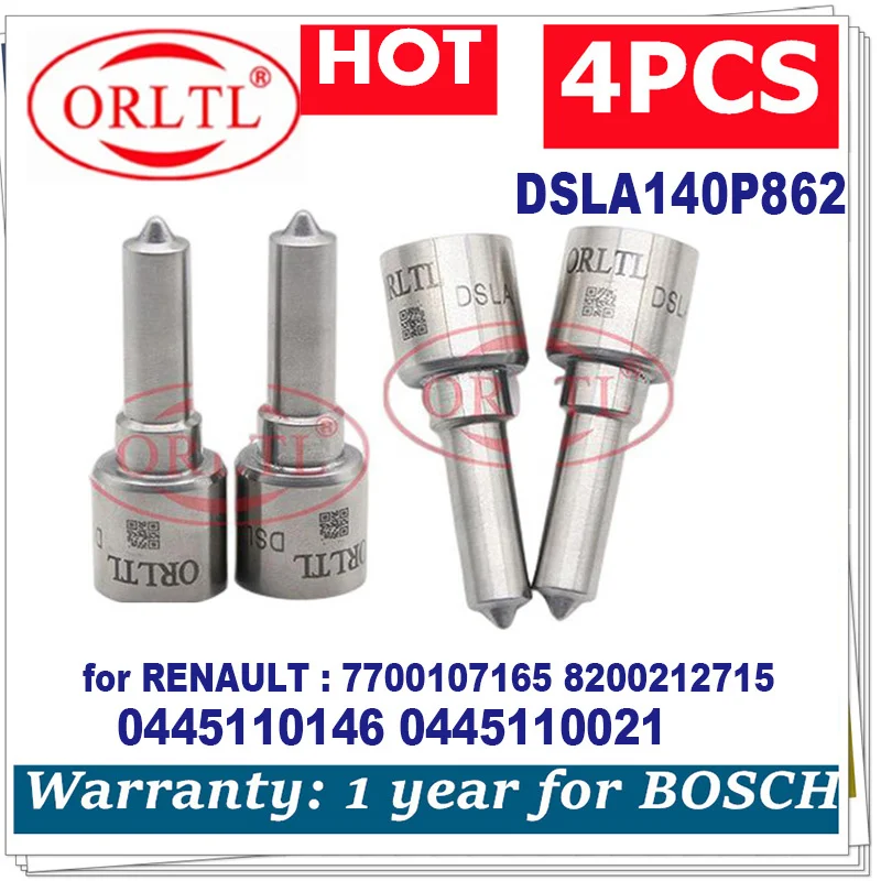 

Nozzle DSLA140P862 For Renault 8200238528 0445110021 0445110146 0 445 110 021 0 445 110 146 Injectors Nozzle 4pcs