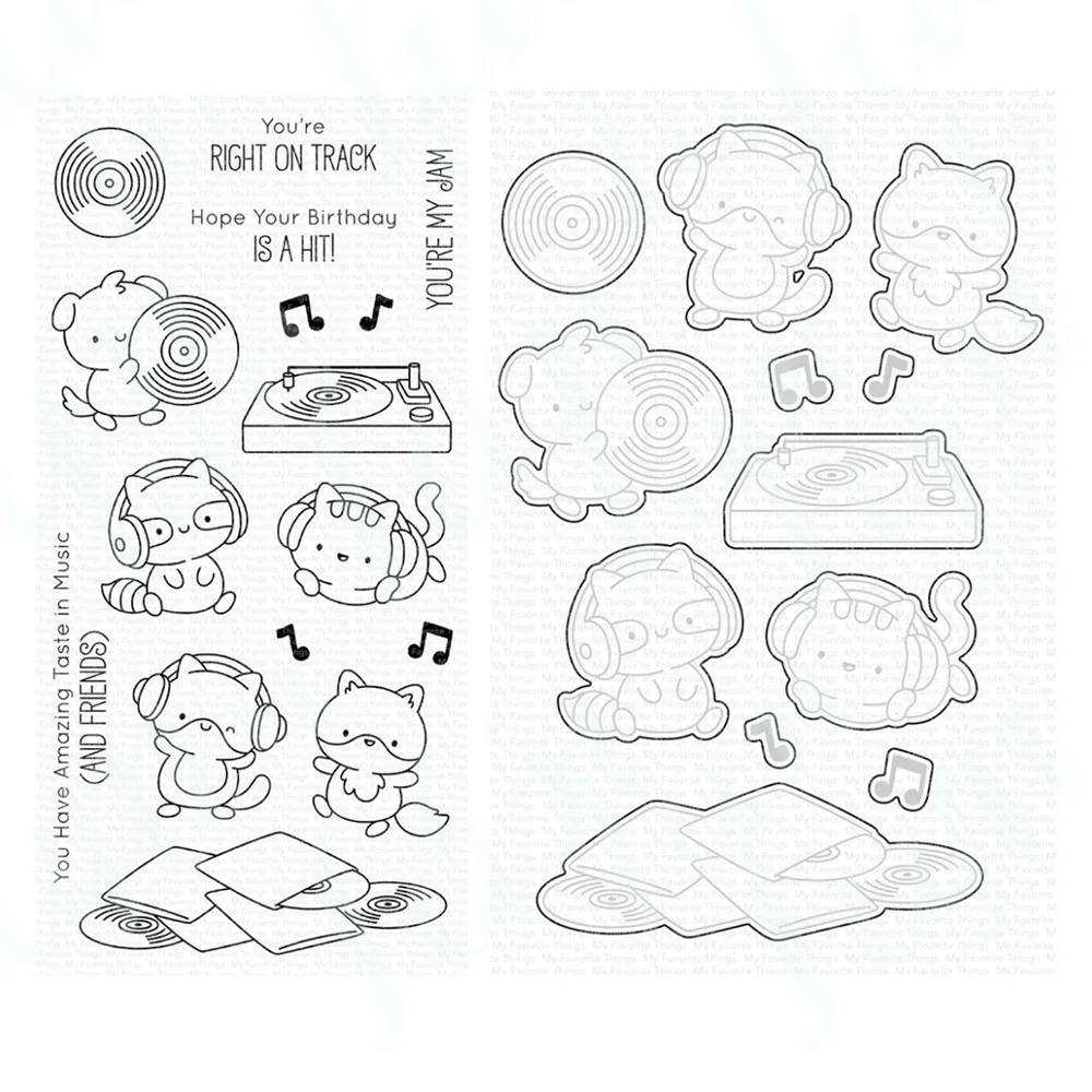 Декоративные прозрачные штампы со вкусом музыки и металлическая резка для рукоделия