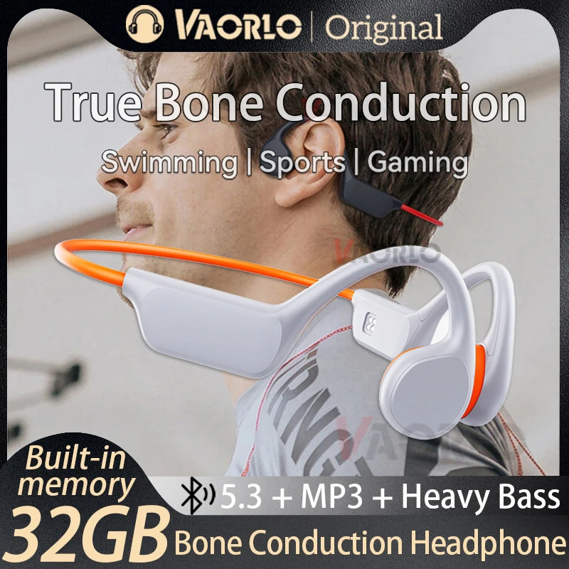 

Hot Bone Conduction Wireless Headphone IPX8 Waterproof Swimming Sport Earphone HIFI Bass Ear-hook Bluetooth 5.3 32GB MP3 Player