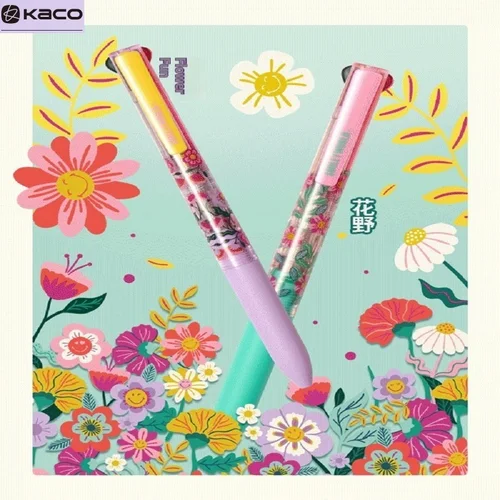 Imagen 2 del producto Bolígrafo multifuncional KACO Kawaii 3 en 1, papelería para escribir, bolígrafo de Gel, lápiz mecánico y interruptor de un solo clic negro/rojo