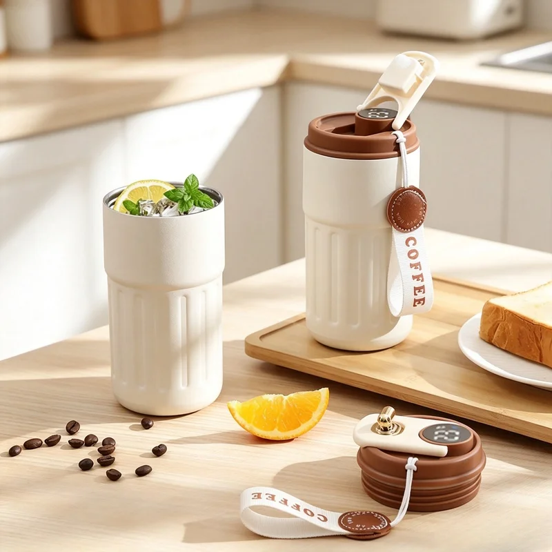 316 Stainless Steel Vacuum Insulated Cup 450ml Smart Temperature Display Thermos Portable Business Thermal Mug For Office
