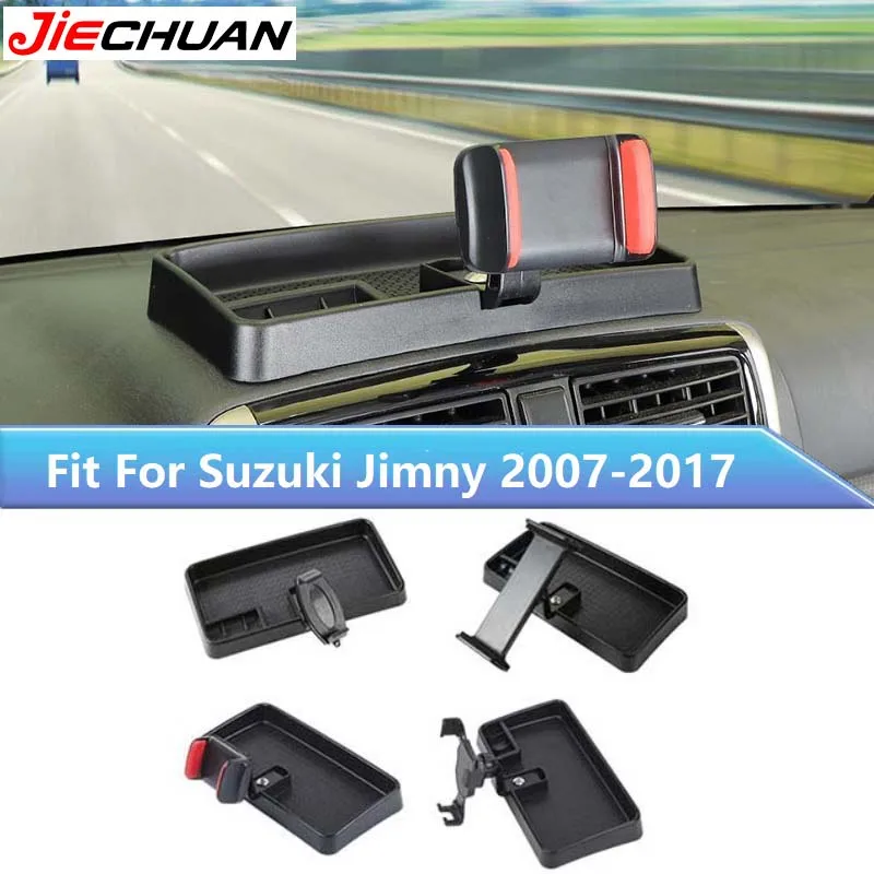 

JIECHUAN Auto Center Console Storage Box Mobile Phone Stand GPS Holder For Suzuki Jimny 2007-2017 ABS Car Interior Accessories