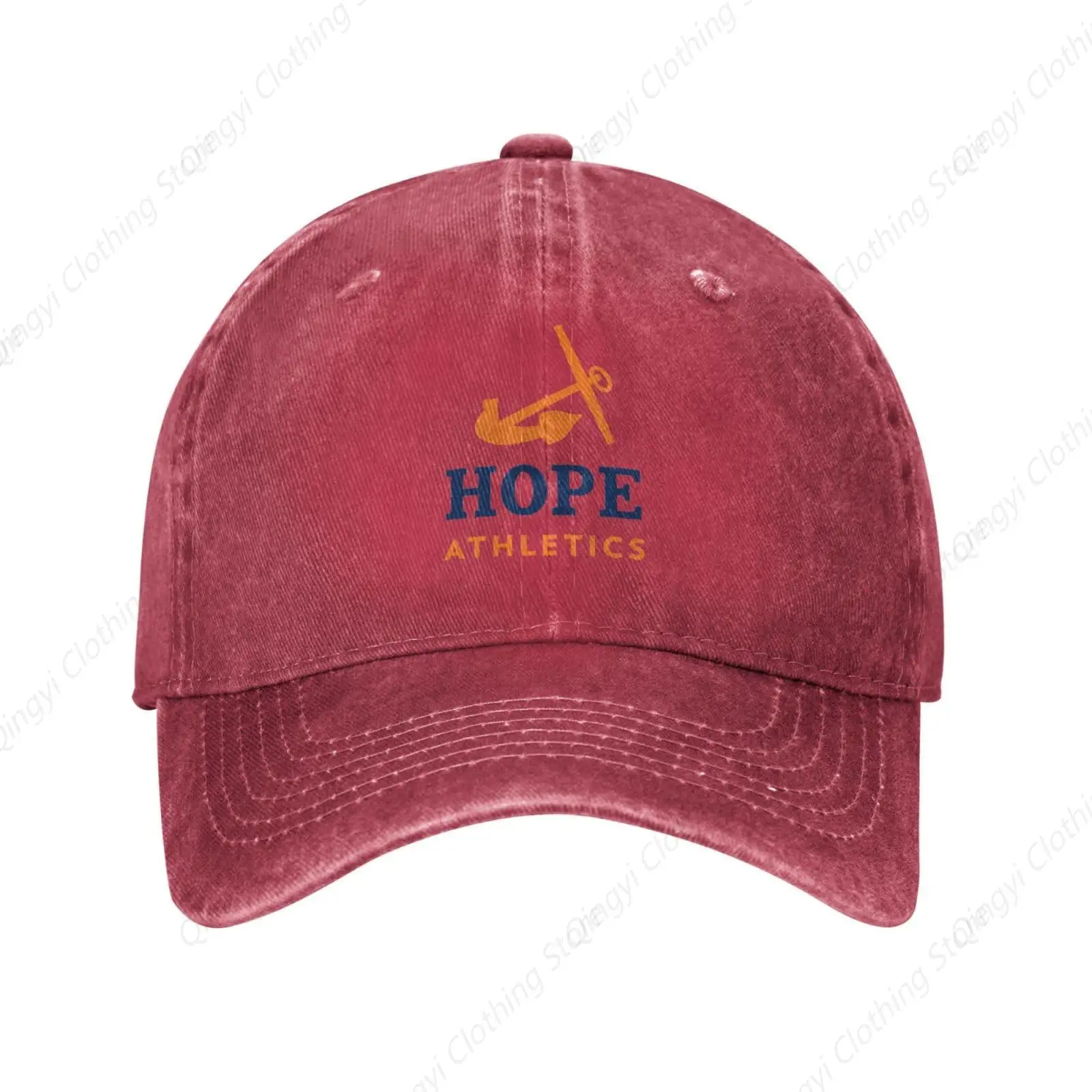 

College Logo Hat Adult Adjustable Classic Washed Casquette Cap Hat Baseball Cap for Man Woman Red