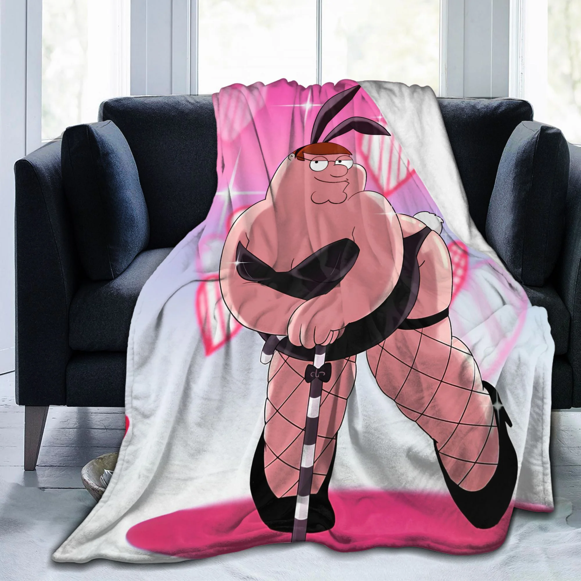 بيتر غريفين بطانية قطيفة ناعمة من الفلانيل لجميع المواسم أريكة للمنزل والمكتب شخصية مميزة فنية دافئة أنيقة لغرفة المعيشة #1