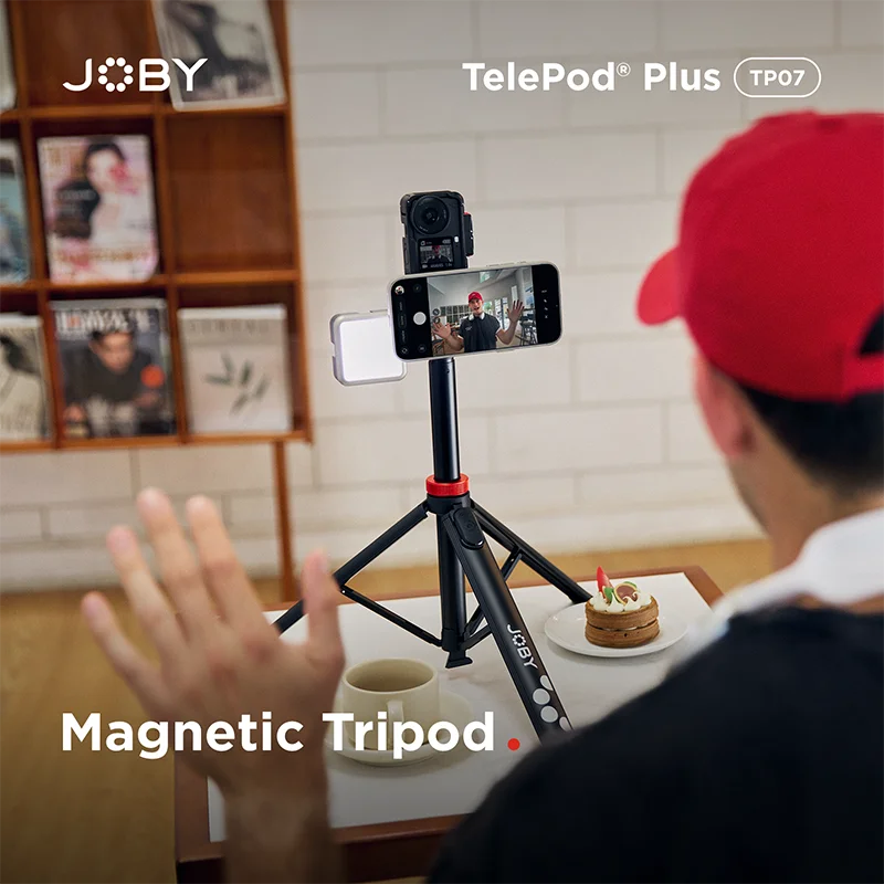 JOBY TelePod® Plus TP07 Magnetic Tripod for Smartphone Camera with Cold Shoe Mount for Video Light Portable Studio Vlog Shots