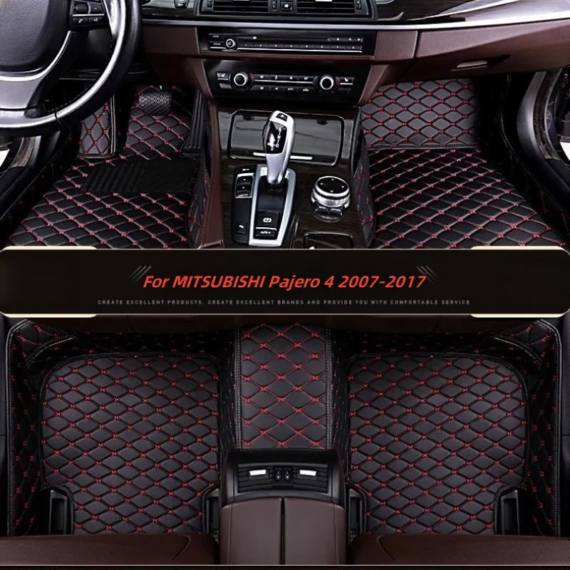 

Автомобильные коврики из натуральной кожи, подходят для MITSUBISHI Pajero 4 2007-2017, аксессуары для салона автомобиля, напольные коврики