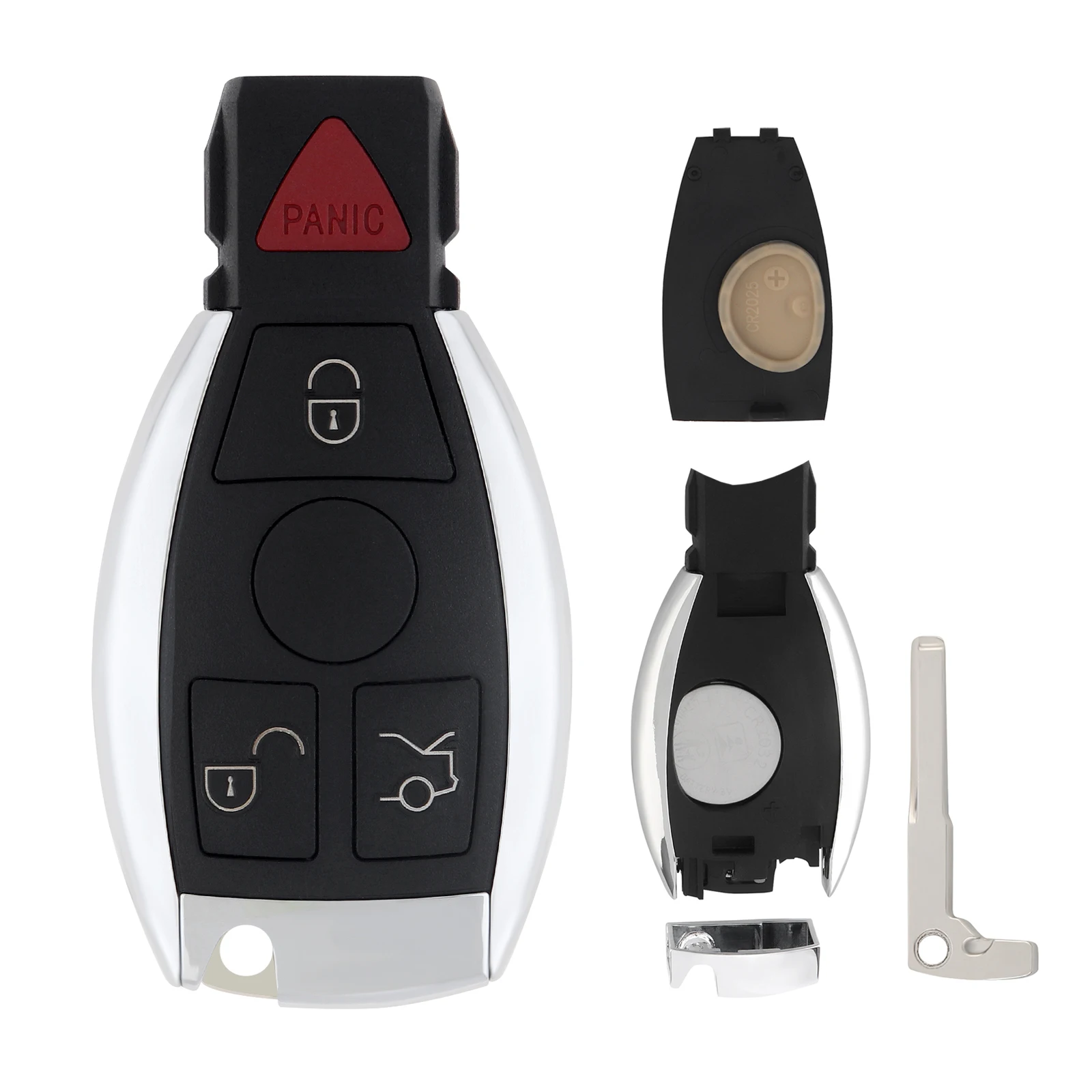 

315MHz 4 Button Remote Car Key Fob Shell for Mercedes Benz IYZ3312 Support NEC BGA Keyless Entry Smart Remote Key Fob Cover Case