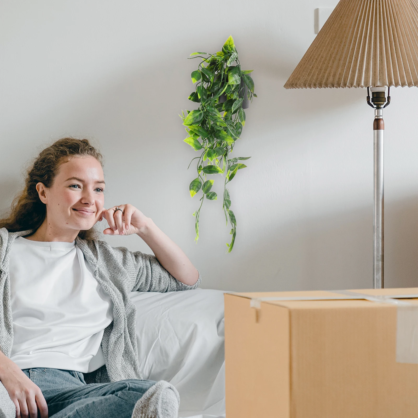 

2Pcs Artificial Hanging Plants Realistic Faux Potted Plants Indoor Outdoor Hanging Plant Decor Low Maintenance Greenery